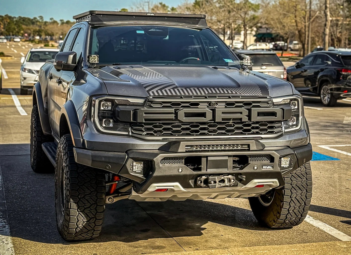 RIVAL Front Aluminum Bumper 2024-2025 Ford Ranger Raptor U.S. with Winch Mount and Recovery Points