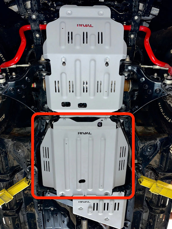 RIVAL Aluminum Transmission Catalytic Converter Skid Plate 2021-2025 Toyota Tundra CrewMax HYBRID | 2022-2025 Toyota Sequoia