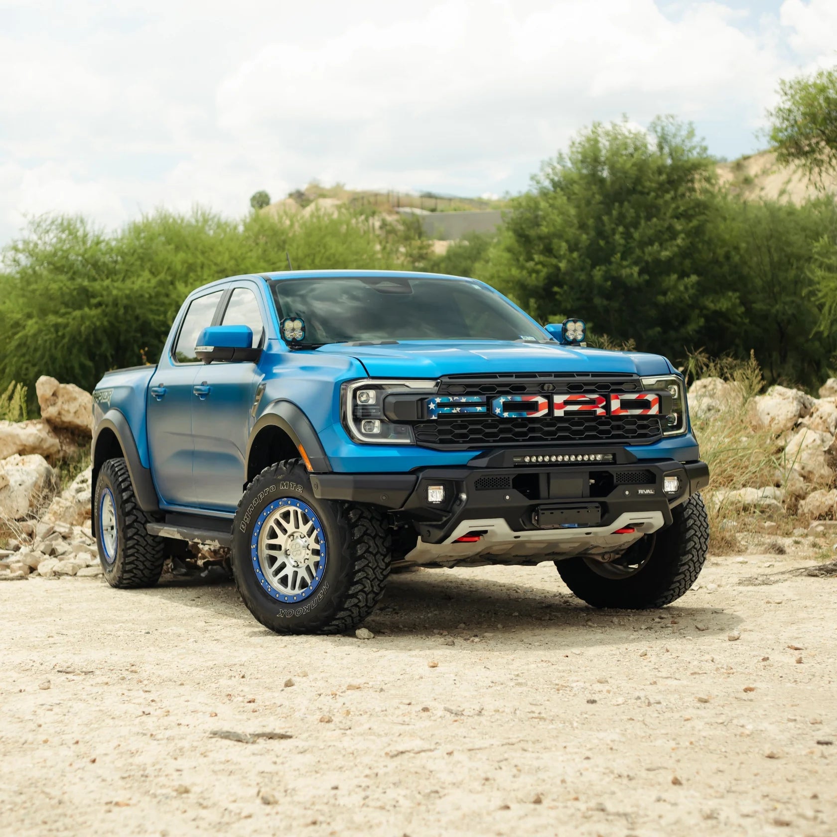RIVAL Front Aluminum Bumper 2024-2025 Ford Ranger Raptor U.S. with Winch Mount and Recovery Points