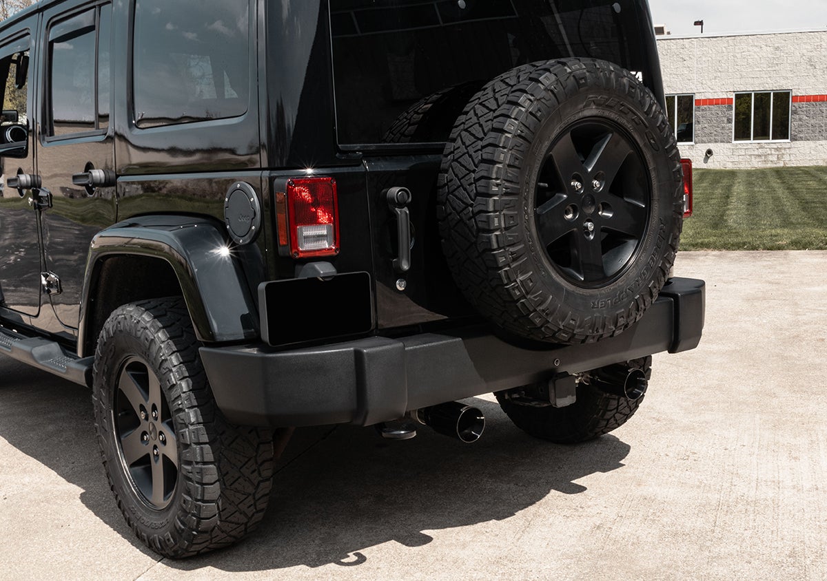Corsa 2007-2018 Jeep Wrangler JKU 3.6L Sport 2.75in Cat-Back Exhaust w/ Single 4in Tips - 0