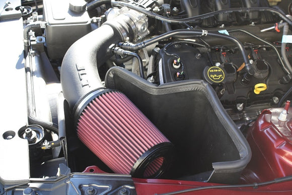 JLT 15-17 Ford Mustang V6 Black Textured Cold Air Intake Kit w/Red Filter