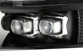 AlphaRex 07-13 Chevy 1500HD(NewBody) NOVA LED Proj Headlight Plank Sty Glos Blk w/Activ Lite/Seq Sig - 0
