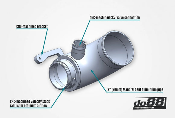 do88 VAG 1.8/2.0 TSI (MQB) Turbo Inlet Pipe Blue Hose OEM Turbo do88 Airbox