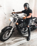 Willie & Max HD Softails,Yam Rd Stars,Kaw Vulcan 900,Suz C50 Swingarm Bag w/Blk Matte Buckle - Black-2