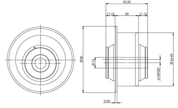 Front Control Arm Lower-Rear Double Offset Bush Kit to suit VAG MQB Platform Vehicles with Alloy Subframe