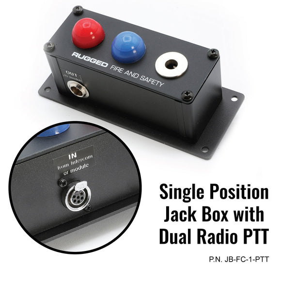 Rugged Radios Jack Box Headset Stations for RRP800 Fire & Safety Intercoms w/ Dual PTT