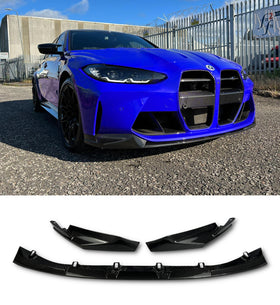 DRY CARBON FIBRE FRONT 3PC FRONT LIP SPLITTER FOR BMW G80 G81 M3 G82 G83 M4 2021+ - 0