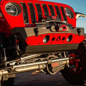 Artec Industries Jeep JK Pwdr Coat Nighthawk Front Bumper w/ Alum Skid Black Pwdr Coat - 0