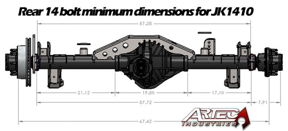 Artec Industries 07-18 Jeep Wrangler JK 1 Ton Basics Rear Axle Swap Kit With 9 Inch Truss