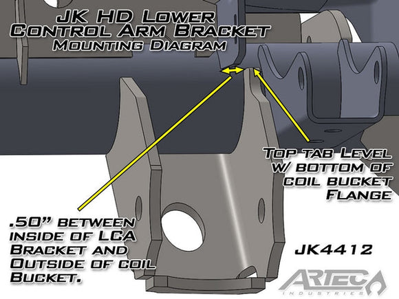 Artec Industries 07-18 Jeep Wrangler JK Front Axle Lca Brackets (Pair)