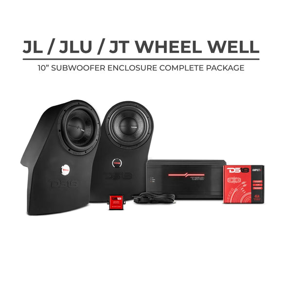 DS18 2007-18 Jeep JK/JKU Subwoofer Kit w/1 JL-SUB10/LR/2 GEN-X104D/1 LC-RGB/1 AMPKIT4/1 SXE-2500.1D/