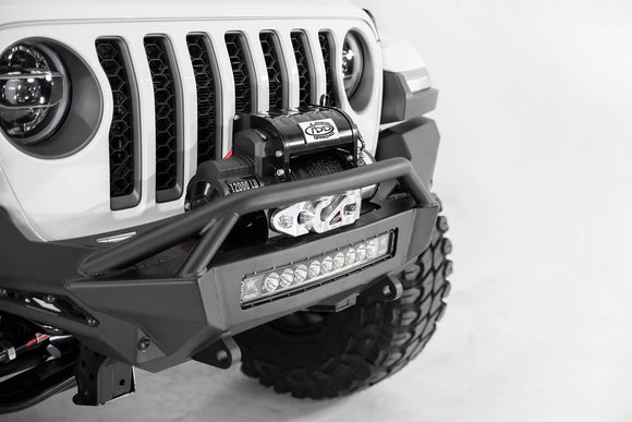 Addictive Desert Designs 2020 Jeep Gladiator JT Stealth Fighter Front Bump w/ Top Hoop & Winch Mount