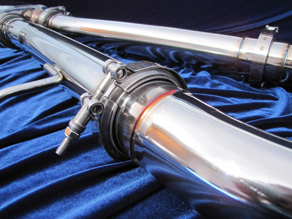 Motordyne Exhaust With 4.5" Blue Rolled Tips Infiniti Q50 14-18