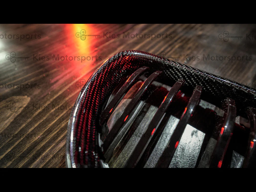2008-2012 BMW 3 Series (E90) LCI Carbon Fiber Double Slatted Kidney Grilles