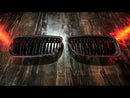2008-2012 BMW 3 Series (E90) LCI Carbon Fiber Double Slatted Kidney Grilles-1