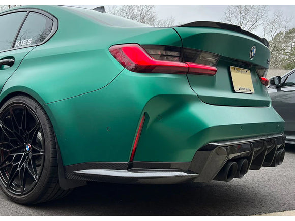 Kies Carbon Dry Carbon Fiber Rear Bumper Splitters (OEM Style) - BMW M3 (G80)