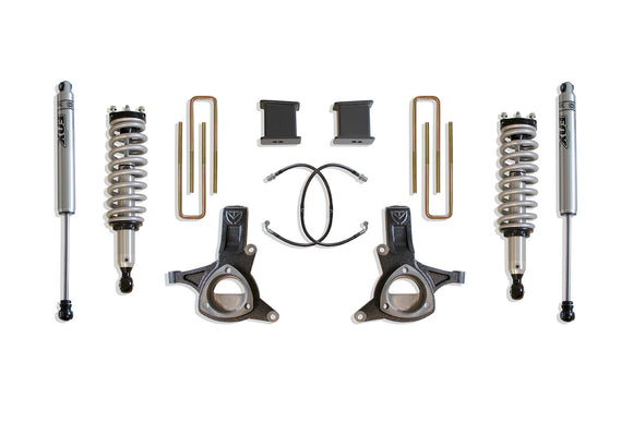 MaxTrac 16-18 GM C1500 2WD w/Stamped Steel Susp. 7in/4in MaxPro Elite Spindle Lift Kit w/FOX Shocks