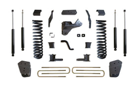 MaxTrac 17-19 Ford F-250/350 4WD 4in/1in MaxPro Coil Lift Kit w/Radius Arm Brkts & MaxTrac Shocks