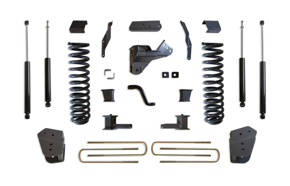 MaxTrac 17-19 Ford F-250/350 4WD 4in/1in MaxPro Coil Lift Kit w/Radius Arm Brkts & MaxTrac Shocks