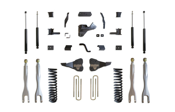 MaxTrac 17-19 Ford F-250/350 4WD 4in/1in MaxPro Coil Lift Kit w/4-Link Arms & MaxTrac Shocks