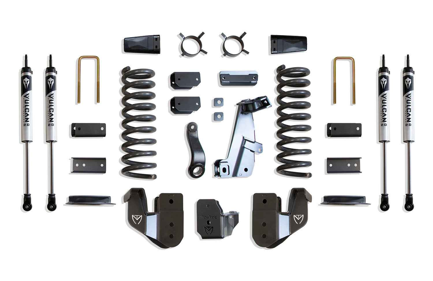 MaxTrac 14-18 Dodge RAM 2500 4WD 4in Lift Kit w/ Radius Arm Brackets & Vulcan 2.0 IFP Shocks