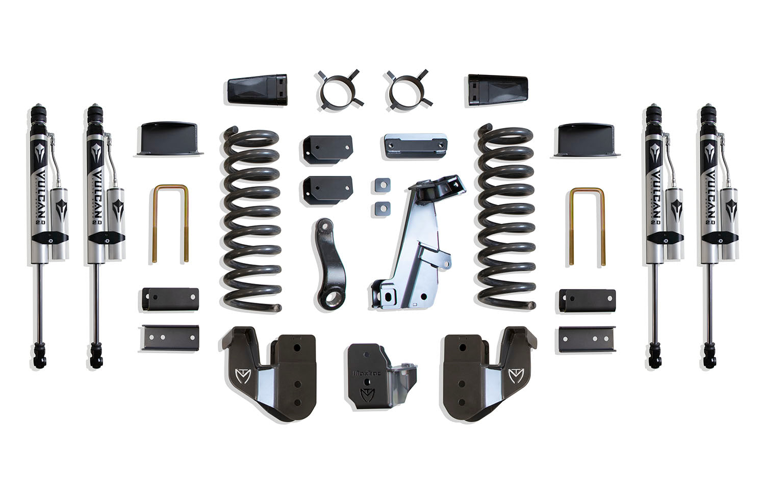 MaxTrac 14-18 Dodge RAM 2500 4WD 6in Lift Kit w/ Radius Arm Brackets & Vulcan 2.0 Reservoir Shocks