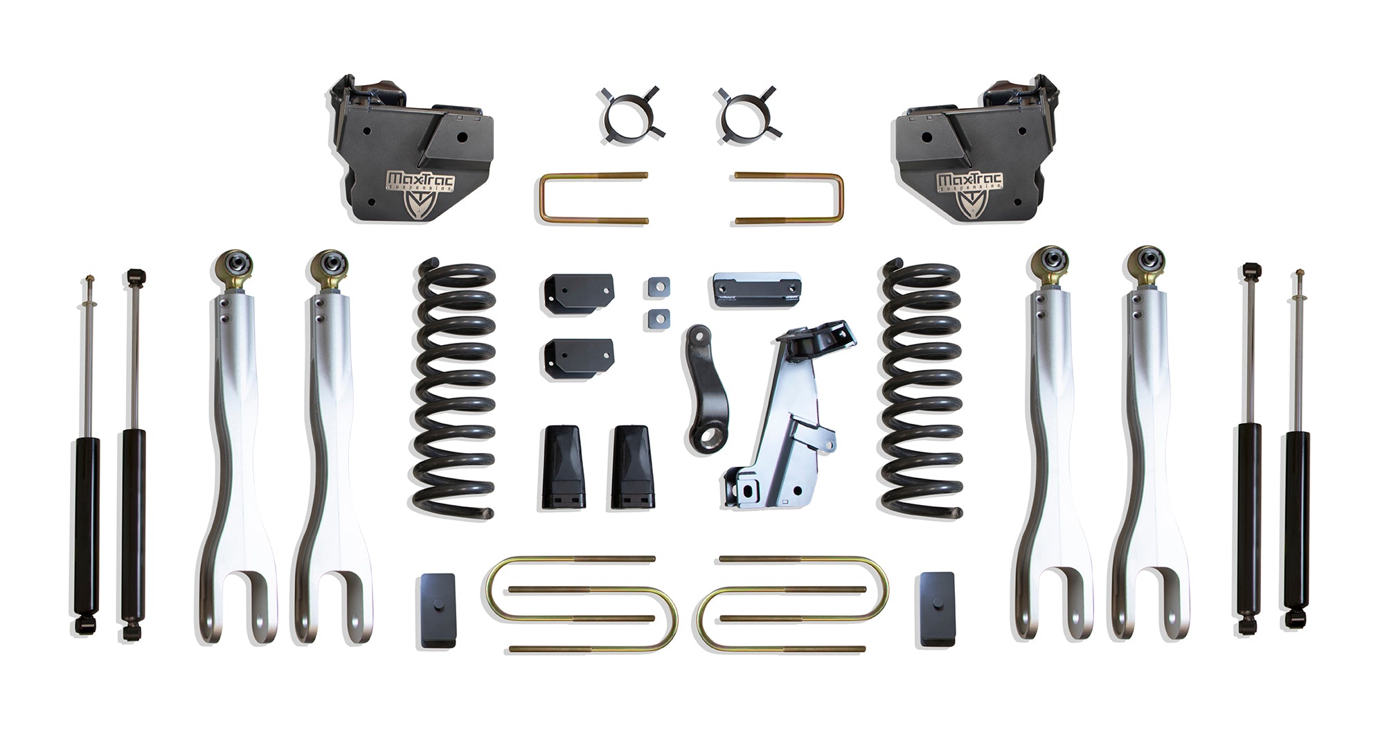 MaxTrac 13-18 RAM 3500 4WD 4in/1in MaxPro Coil Lift Kit w/4-Link Arms & MaxTrac Shocks