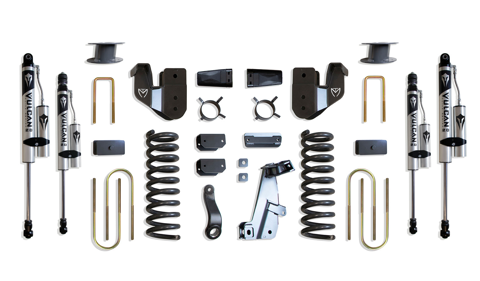 MaxTrac 13-18 Dodge RAM 3500 4WD 6in Lift Kit w/ Radius Arm Brackets & Vulcan 2.0 Reservoir Shocks