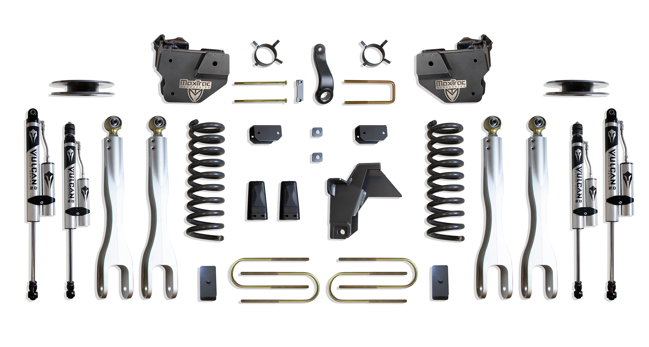 MaxTrac 19-24 Dodge RAM 3500 4WD 4in Lift Kit w/ Forged Alum. 4-Link System & Vulcan 2.0 Reservoir S