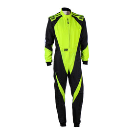 OMP KS-3X OVERALL FIA 8877-2022 (ADULT) BLACK / FLUO YELLOW SZ 62