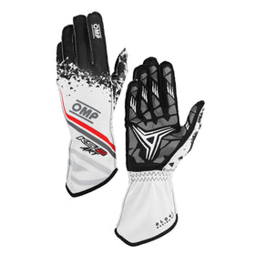 OMP KS-2 ART my2025 KART GLOVES WHITE / BLACK / RED SZ XXS