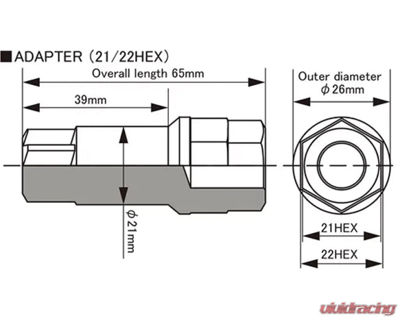 Project Kics Key Adapter for Monolith M14 Nut - Key