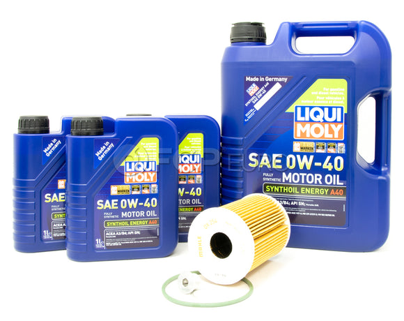 Porsche Engine Oil Change Kit (0W-40) - Liqui Moly/Mahle OX254D4ECOKT2