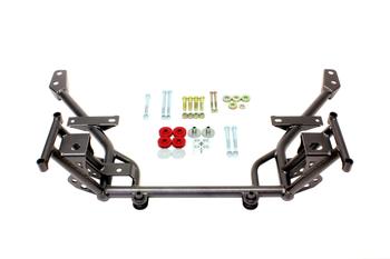 BMR 05-14 S197 Mustang K-Member w/ 1/2in Lowered Motor Mount and STD. Rack Mounts - Black Hammertone