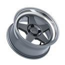 Kansei K12G KNP 15x8in / 4x100 BP / 0mm Offset / 73.10mm Bore - Gloss Gunmetal w/ Machined Lip Wheel-2