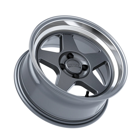 Kansei K12GM KNP 15x7in / 4x100 BP / 25mm Offset / 73.1mm Bore - Gloss Gunmetal Wheel