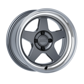 Kansei K12G KNP 15x8in / 4x100 BP / 0mm Offset / 73.10mm Bore - Gloss Gunmetal w/ Machined Lip Wheel
