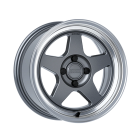 Kansei K12GM Knp 15x8in / 4x100 BP / 25mm Offset / 73.1mm Bore - Gloss Gunmetal Machined Lip Wheel