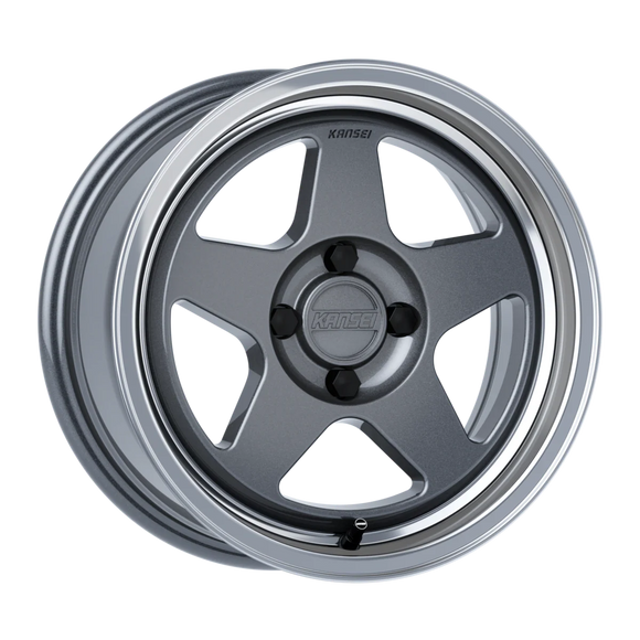 Kansei K12GM KNP 15x7in / 4x100 BP / 25mm Offset / 73.1mm Bore - Gloss Gunmetal Wheel
