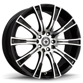 KONIG CROWN 16 X 7.5 +35 5 X 112/120 CB72.6 MACHINED FACE / GLOSS BLACK