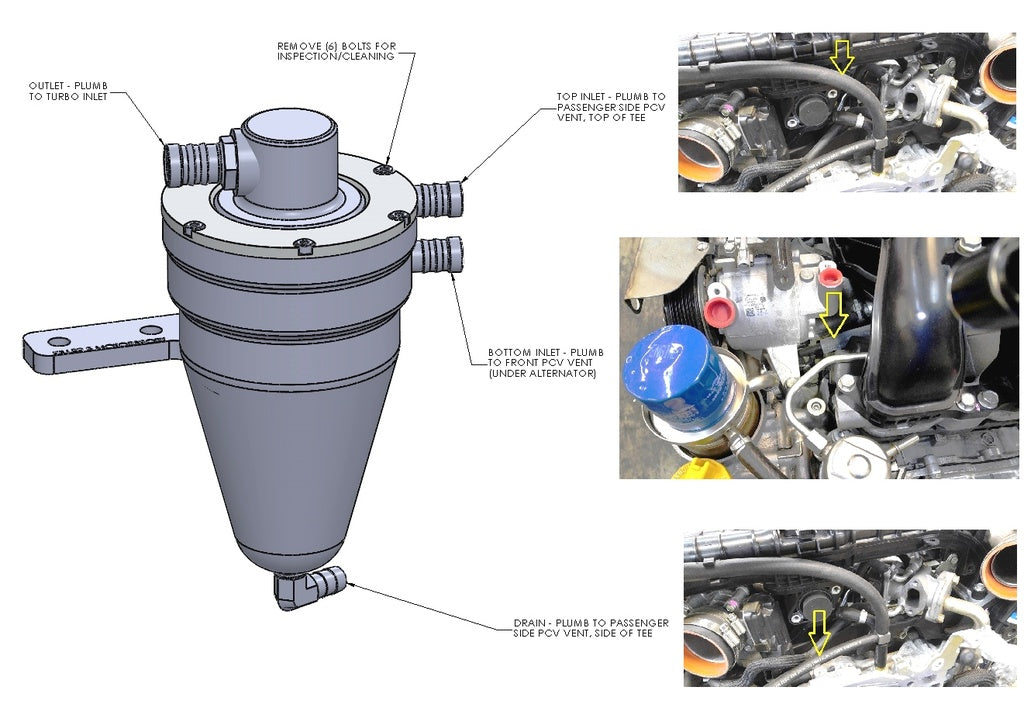 Killer B Motorsport Air Oil Separator 08-14 Subaru Impreza WRX & 08+ STI / 05-09 OXT / 05-09 LGT - 0