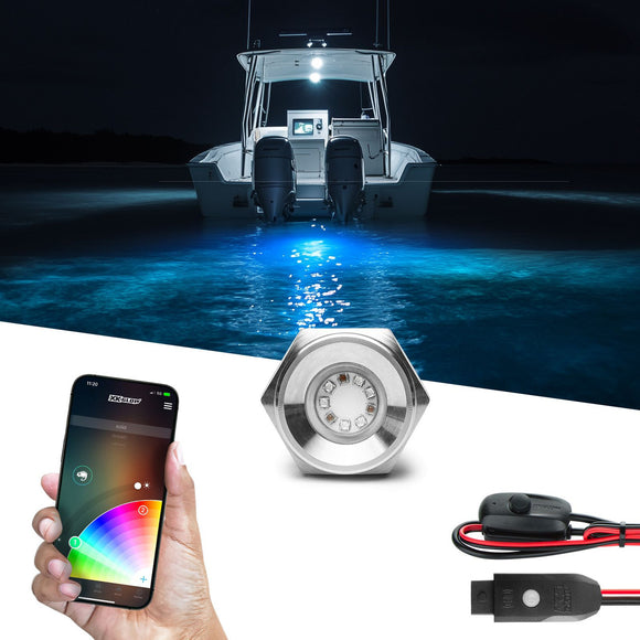 XK Glow RGB LED DRAIN PLUG LIGHT KIT FOR BOAT 1PC 13W