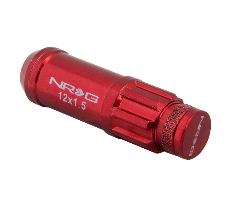 Buy red NRG 700 Series M12 X 1.5 Steel Lug Nut w/Dust Cap Cover Set 21 Pc w/Locks &amp; Lock Socket