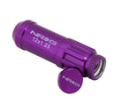 NRG 700 Series M12 X 1.25 Steel Lug Nut w/Dust Cap Cover Set 21 Pc w/Locks & Lock Socket - Purple-1