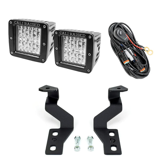 Cali Raised 03-09 Toyota 4Runner Low Profile Ditch Light Brackets Kit - Brackets W 3X2 18W No Switch