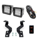 Cali Raised 03-09 Toyota 4Runner Low Profile Ditch Light Brackets Kit - Brackets W/ 3X2 18W Switch-1