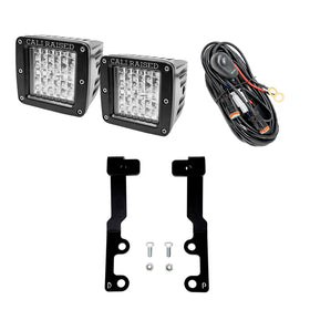 Cali Raised 2022+ Toyota Tundra Low Profile Ditch Light Brackets Kit - 2 3X2 18W Led Pods/No Switch
