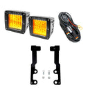 Cali Raised 2022+ Toyota Tundra Low Profile Ditch Light Brackets Kit - Amber Led Pods/No Switch-1