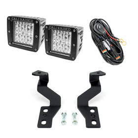 Cali Raised 14-21 Toyota Tundra Low Profile Ditch Light Brackets Kit - Brackets W/ No Switch