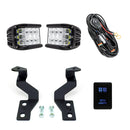 Cali Raised 14-21 Toyota Tundra Low Profile Ditch Light Kit - Brackets Blue Backlight - Small (27W)-1